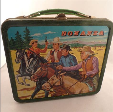 bonanza metal lunch box|bonanza lunch box with thermos.